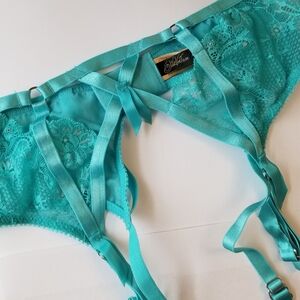 ❗Dita Von Teese Aquamarine Garter Belt Size 12 Discontinued Color❗